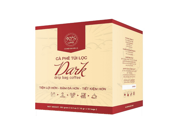 Cà phê Dark Drip có thành phần chính là Robusta và Arabica 100%